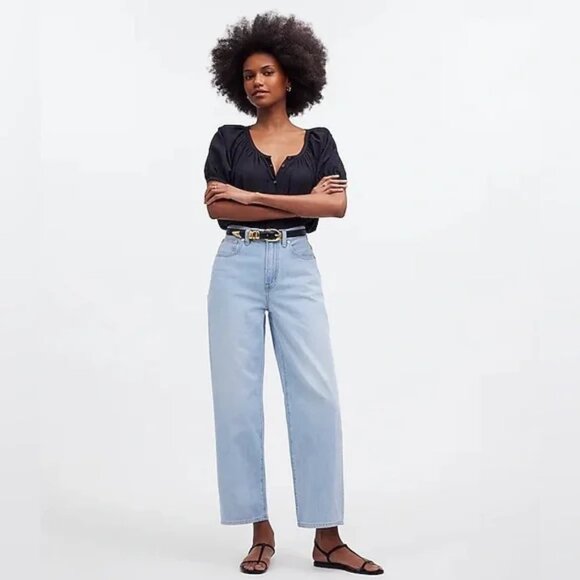 Madewell The Perfect Vintage Wide-Leg Crop Jean Light Wash - Picture 1 of 10